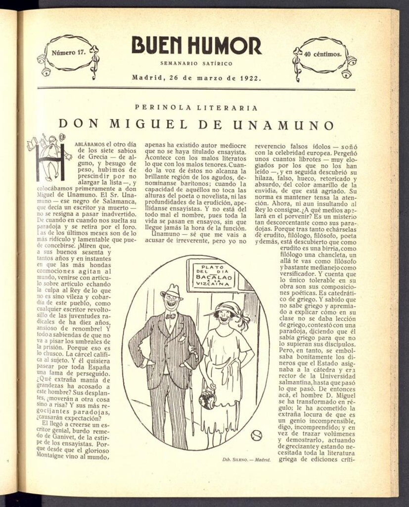 Miniatura de Buen Humor: semanario satírico. 26 de Marzo de 1922