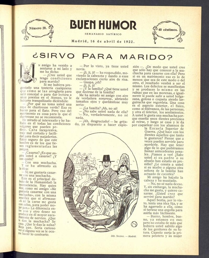 Miniatura de Buen Humor: semanario satírico. 16 de Abril de 1922