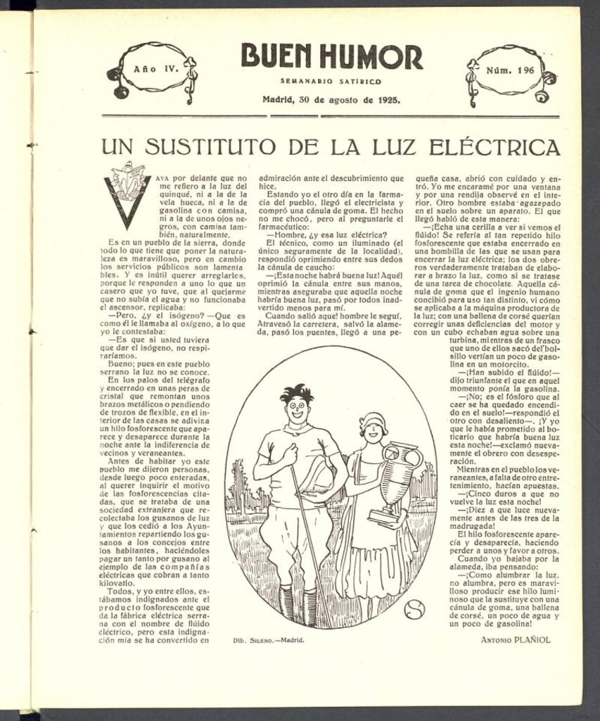 Miniatura de Buen Humor: semanario satírico. 30 de agosto de 1925