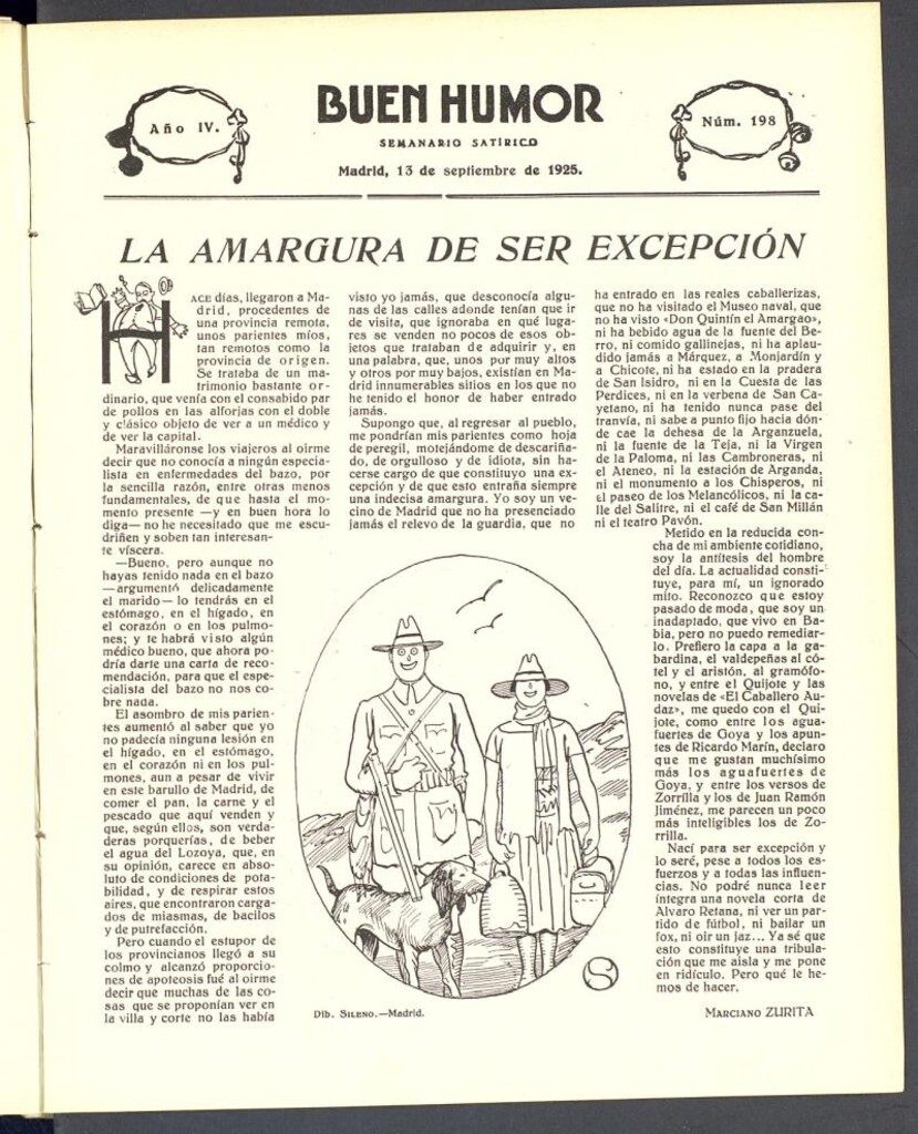 Miniatura de Buen Humor: semanario satírico. 13 de septiembre de 1925