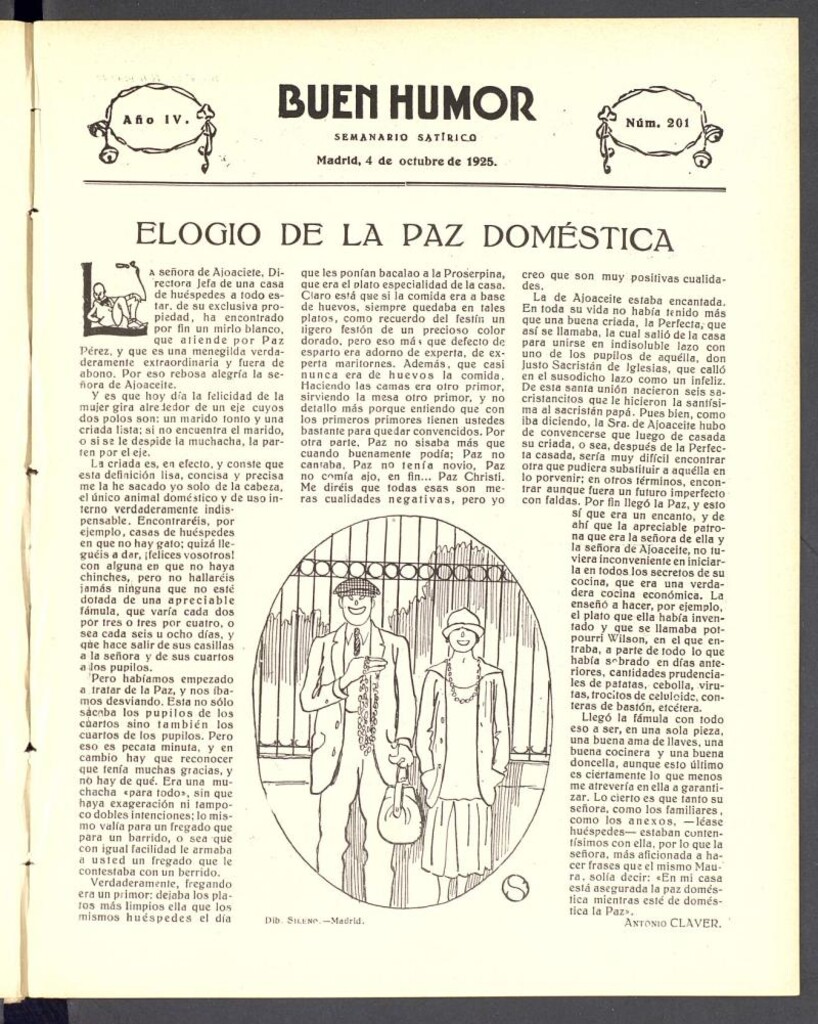 Miniatura de Buen Humor: semanario satírico. 4 de octubre de 1925