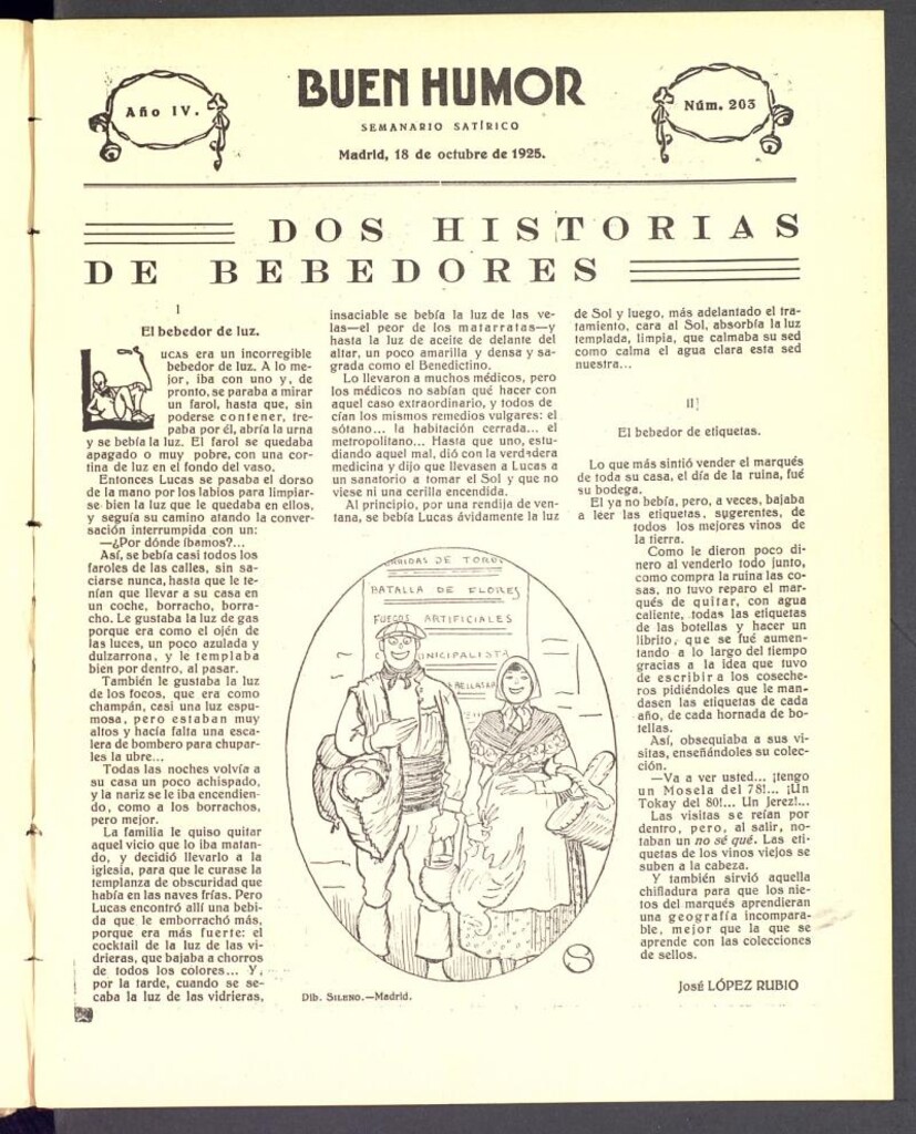 Miniatura de Buen Humor: semanario satírico. 18 de octubre de 1925
