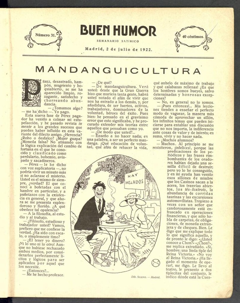 Miniatura de Buen Humor: semanario satírico. 2 de julio de 1922