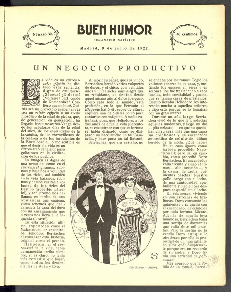 Miniatura de Buen Humor: semanario satírico. 9 de julio de 1922