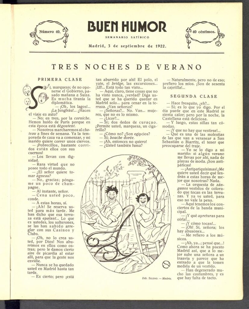 Miniatura de Buen Humor: semanario satírico. 3 de septiembre de 1922