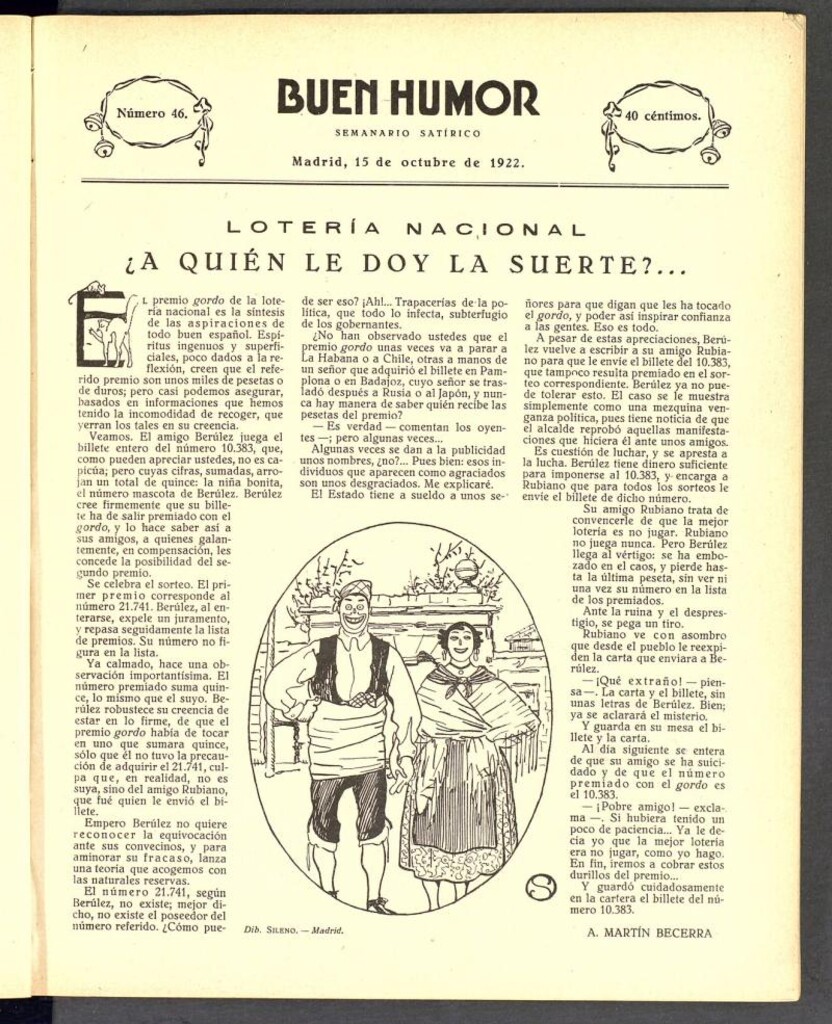 Miniatura de Buen Humor: semanario satírico. 15 de octubre de 1922