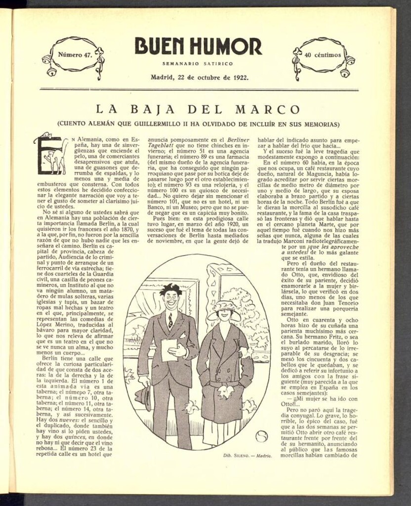 Miniatura de Buen Humor: semanario satírico. 22 de octubre de 1922