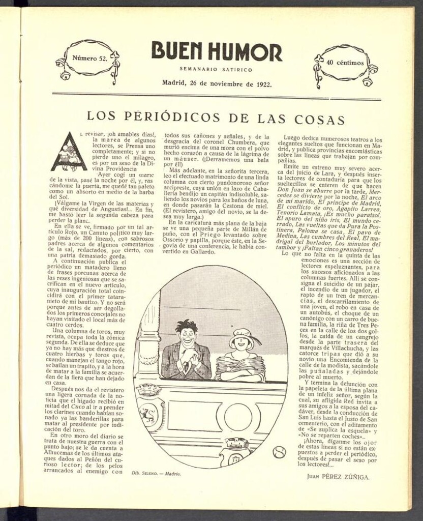 Miniatura de Buen Humor: semanario satírico. 26 de noviembre de 1922