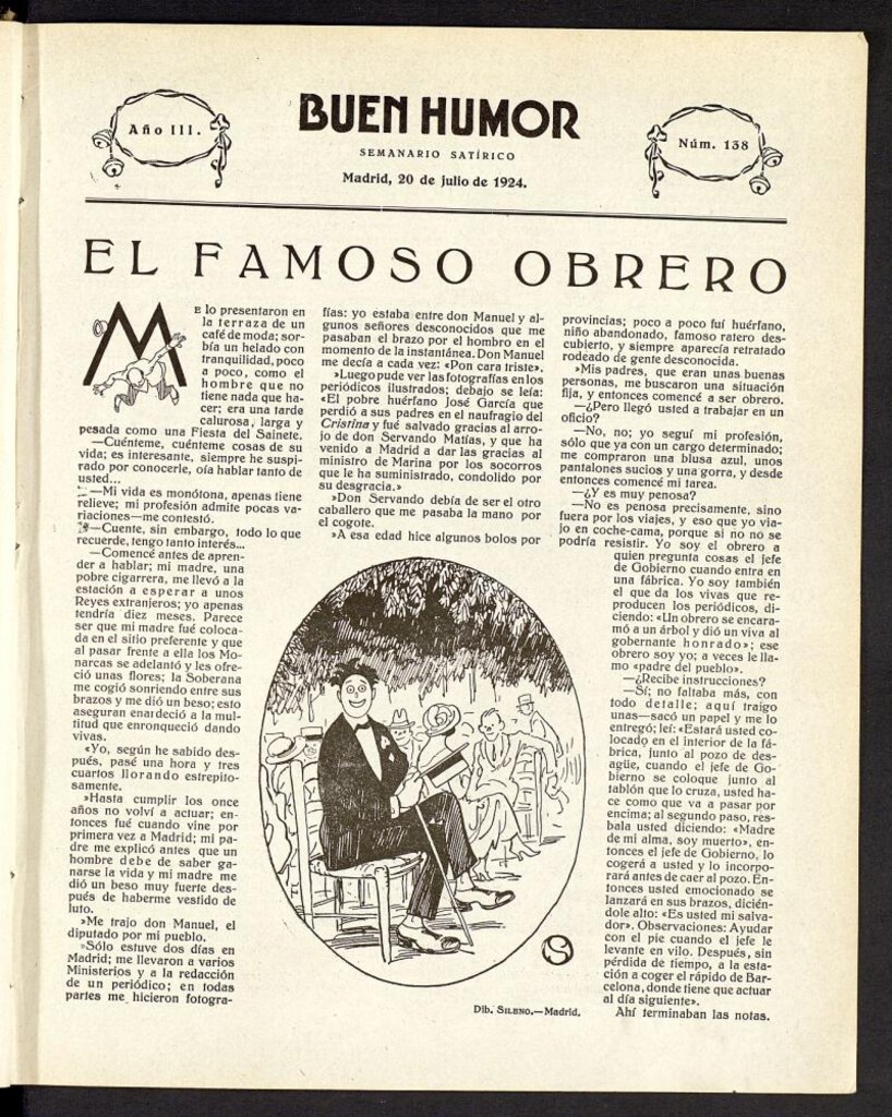 Miniatura de Buen Humor: semanario satírico. 20 de julio de 1924