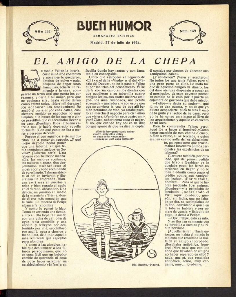 Miniatura de Buen Humor: semanario satírico. 27 de julio de 1924