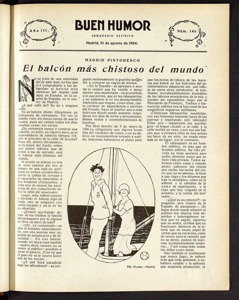 Miniatura de Buen Humor: semanario satírico. 31 de agosto de 1924