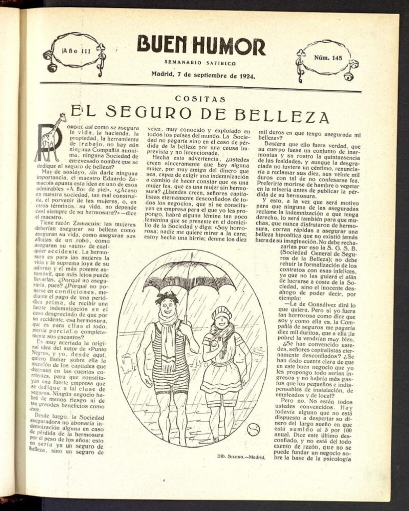 Miniatura de Buen Humor: semanario satírico. 7 de septiembre de 1924