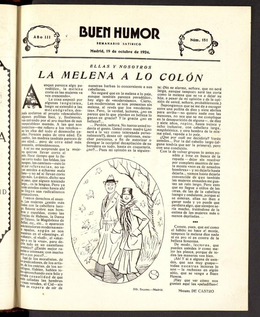 Miniatura de Buen Humor: semanario satírico. 19 de octubre de 1924