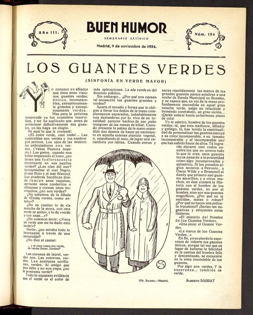 Miniatura de Buen Humor: semanario satírico. 9 de noviembre de 1924