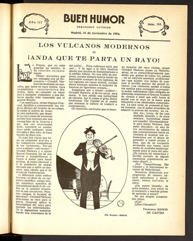 Miniatura de Buen Humor: semanario satírico. 16 de noviembre de 1924