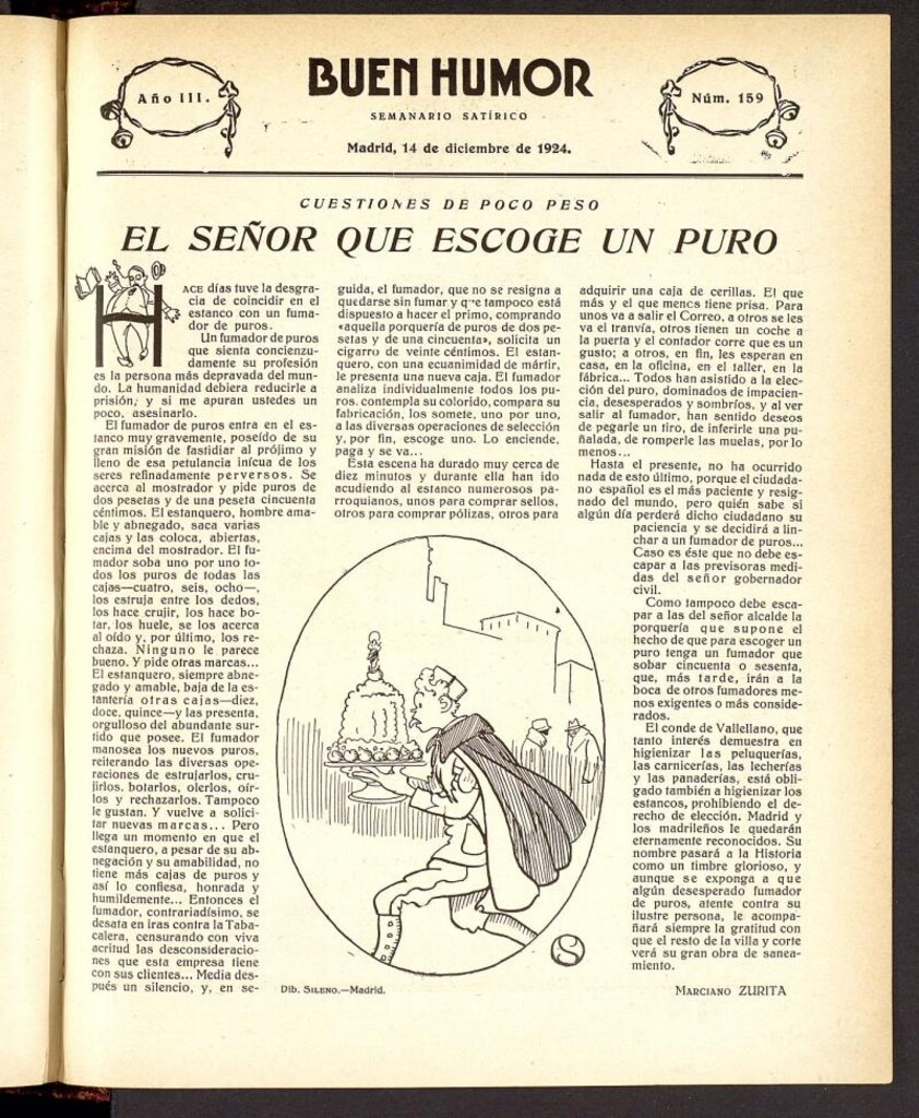 Miniatura de Buen Humor: semanario satírico. 14 de diciembre de 1924