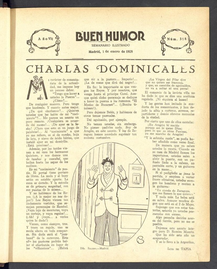 Miniatura de Buen Humor: semanario satírico. 1 de enero de 1928