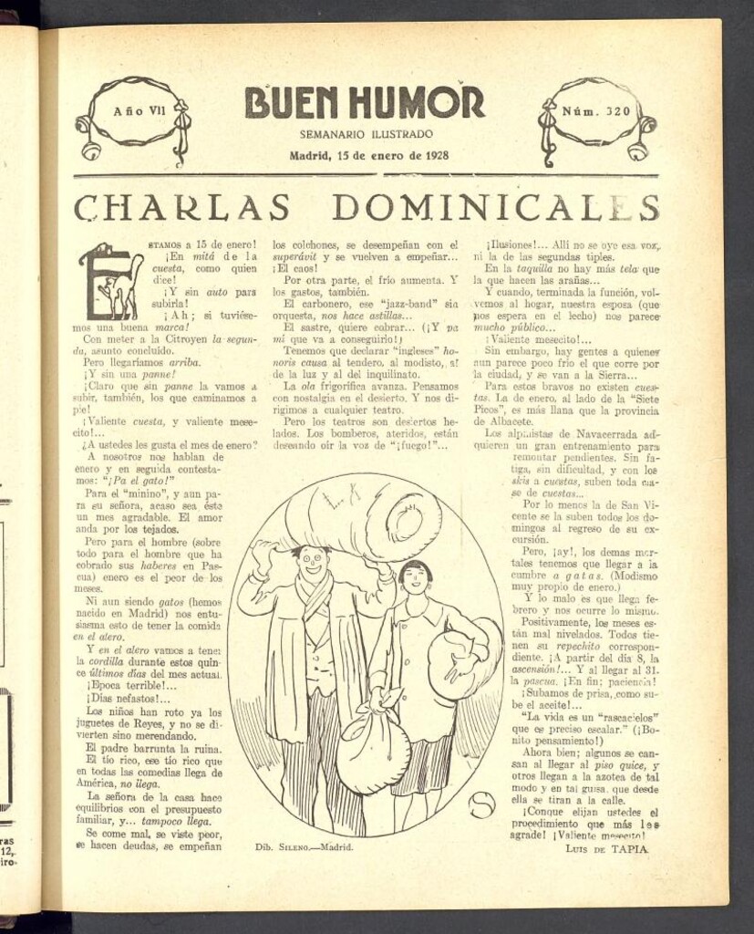 Miniatura de Buen Humor: semanario satírico. 15 de enero de 1928