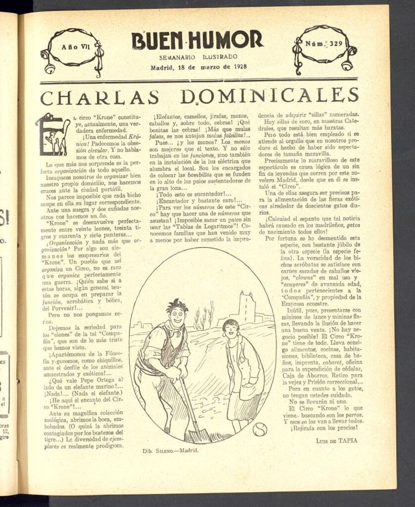 Miniatura de Buen Humor: semanario satírico. 18 de marzo de 1928