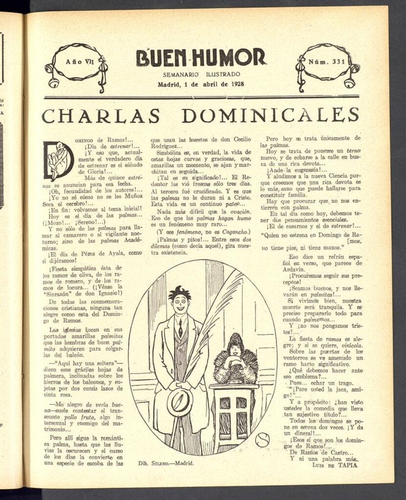 Miniatura de Buen Humor: semanario satírico. 1 de abril de 1928