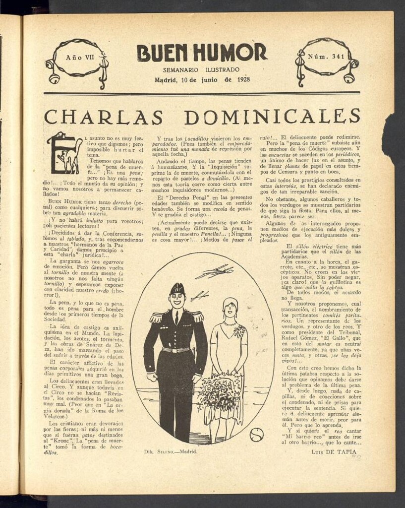 Miniatura de Buen Humor: semanario satírico. 10 de junio de 1928