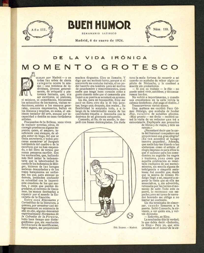 Miniatura de Buen Humor: semanario satírico. 6 de enero de 1924