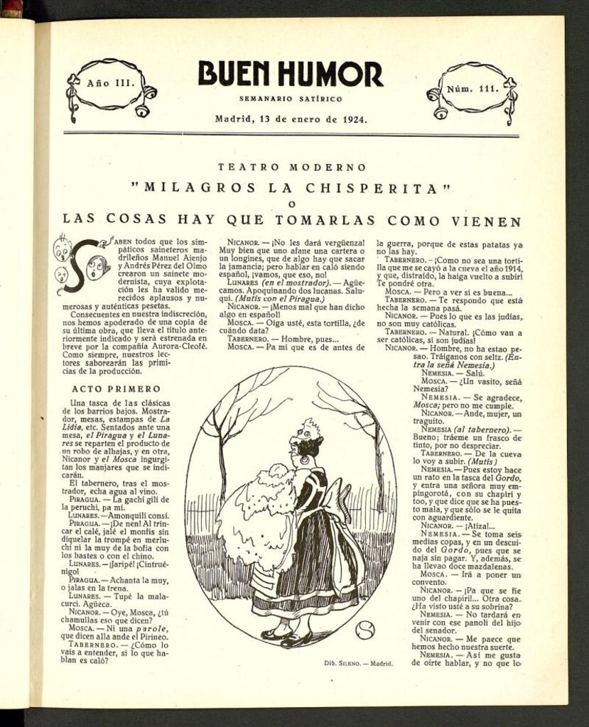 Miniatura de Buen Humor: semanario satírico. 13 de enero de 1924