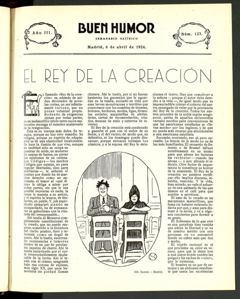 Miniatura de Buen Humor: semanario satírico. 6 de abril de 1924