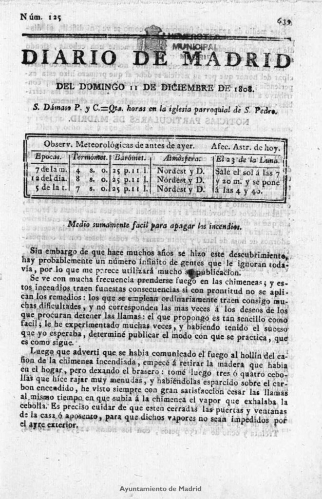 Miniatura de Diario de Madrid del domingo 11 de Diciembre de 1808
