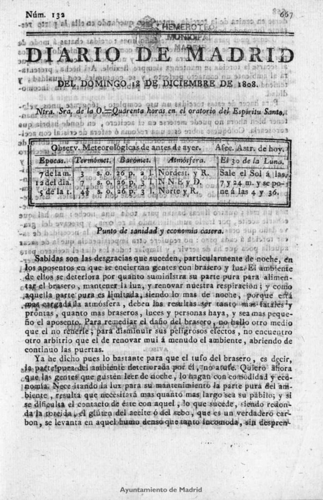 Miniatura de Diario de Madrid del domingo 18 de Diciembre de 1808