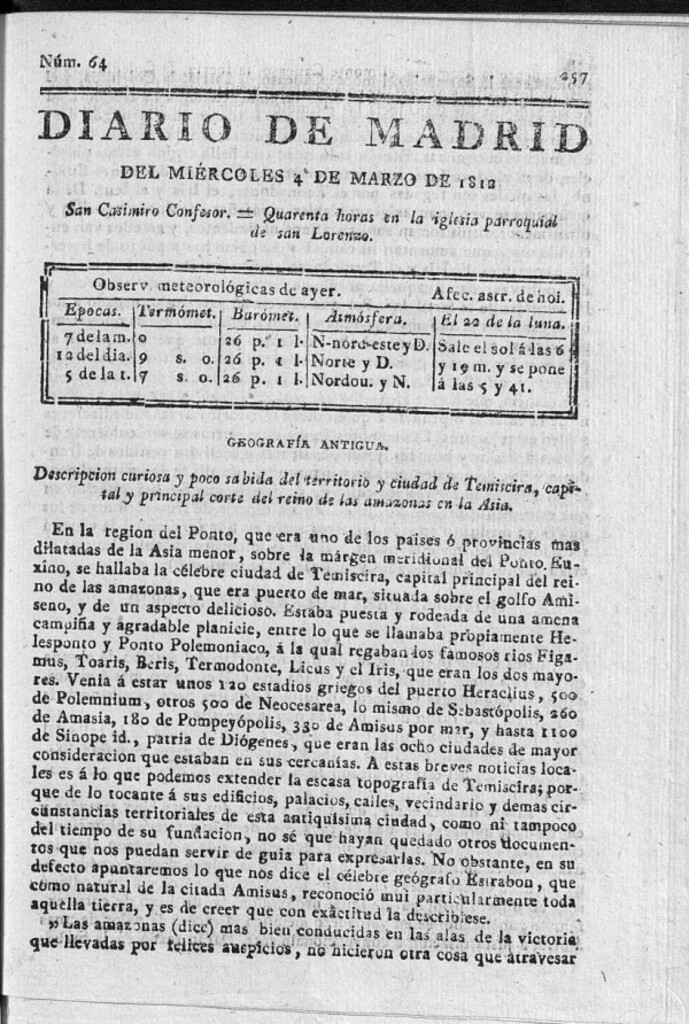 Miniatura de Diario de Madrid del miércoles 4 de Marzo de 1812
