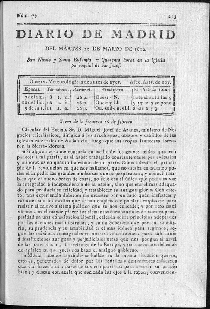 Miniatura de Diario de Madrid del martes 20 de Marzo de 1810