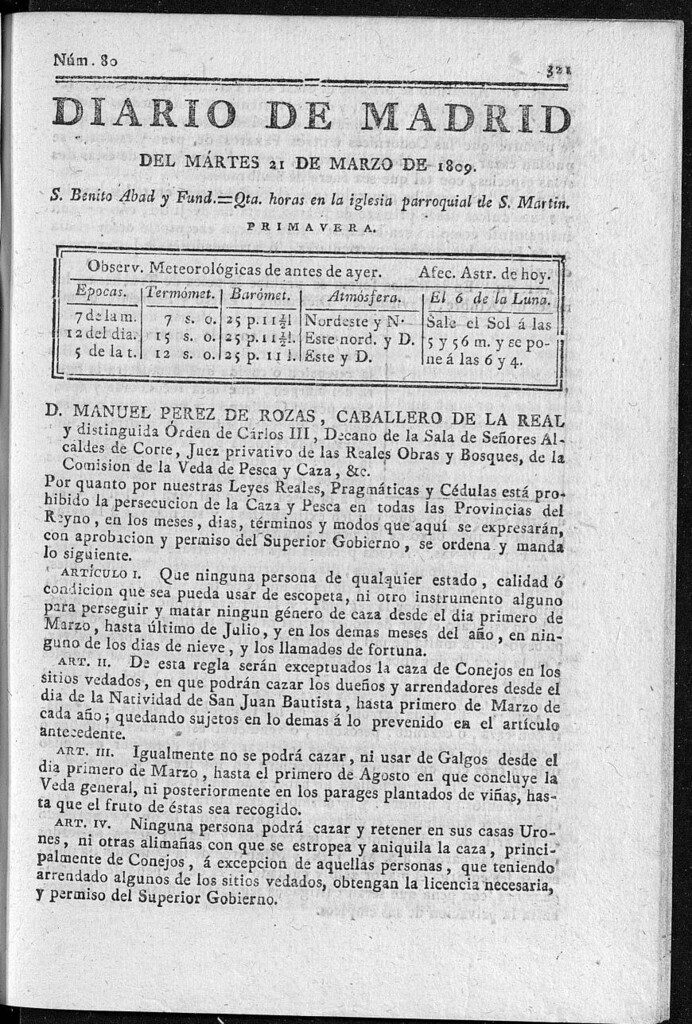 Miniatura de Diario de Madrid del martes 21 de Marzo de 1809