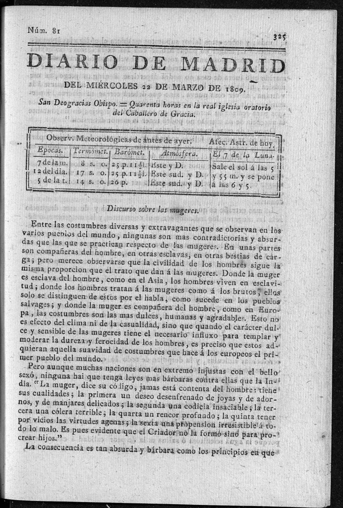 Miniatura de Diario de Madrid del miércoles 22 de Marzo de 1809