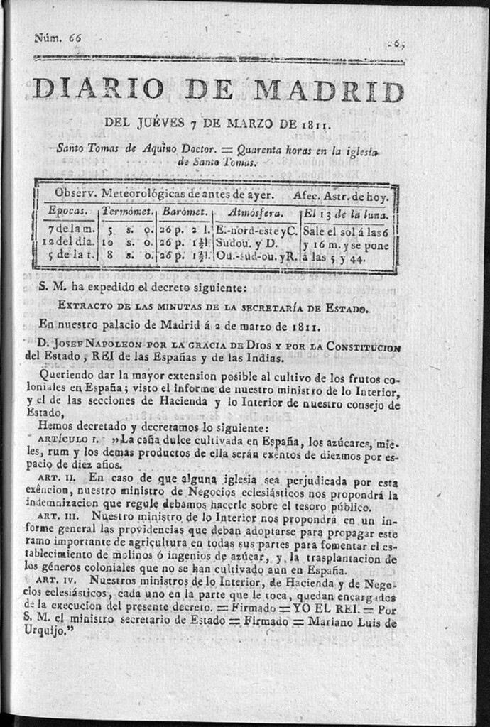 Miniatura de Diario de Madrid del jueves 7 de Marzo de 1811