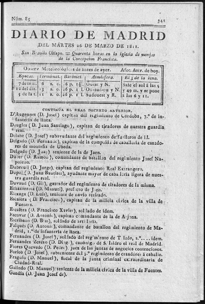 Miniatura de Diario de Madrid del martes 26 de Marzo de 1811