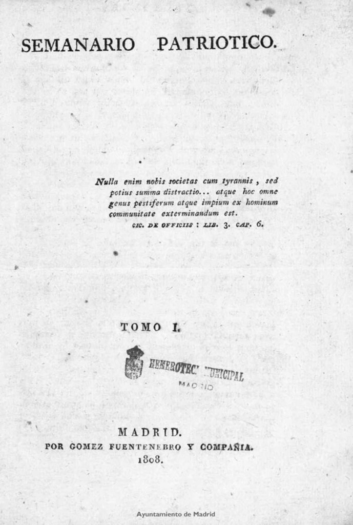 Miniatura de Semanario Patriótico. Preliminares