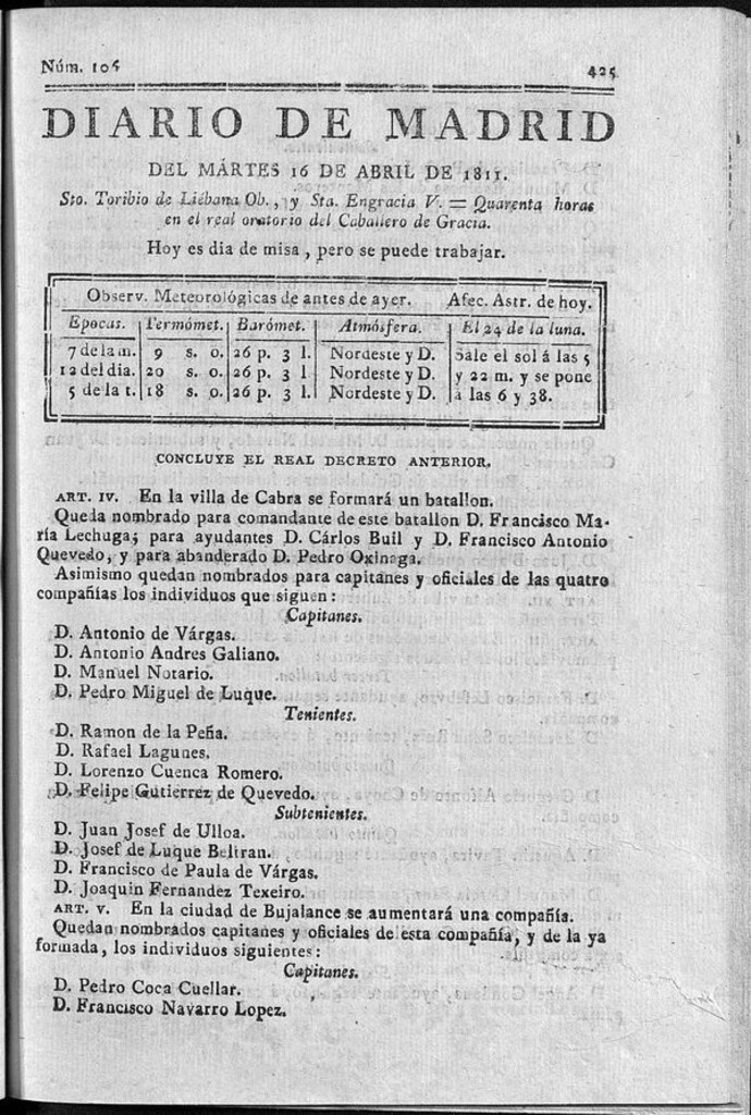 Miniatura de Diario de Madrid del martes 16 de Abril de 1811