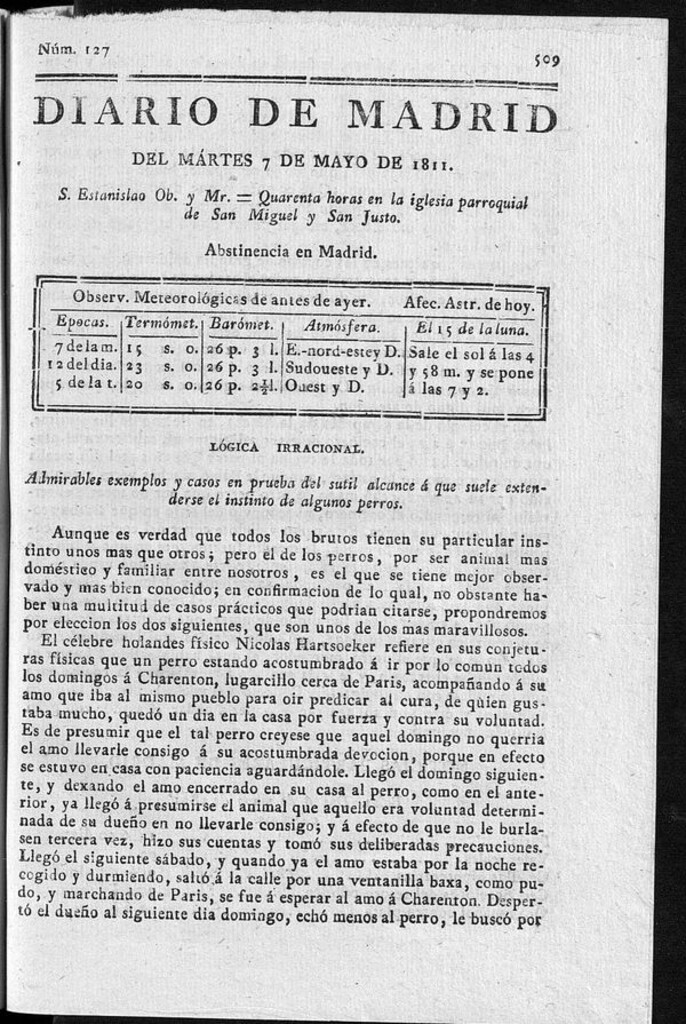 Miniatura de Diario de Madrid del martes 7 de Mayo de 1811