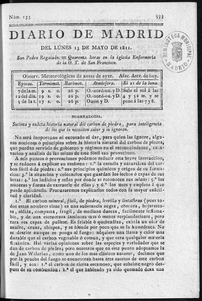 Miniatura de Diario de Madrid del lunes 13 de Mayo de 1811