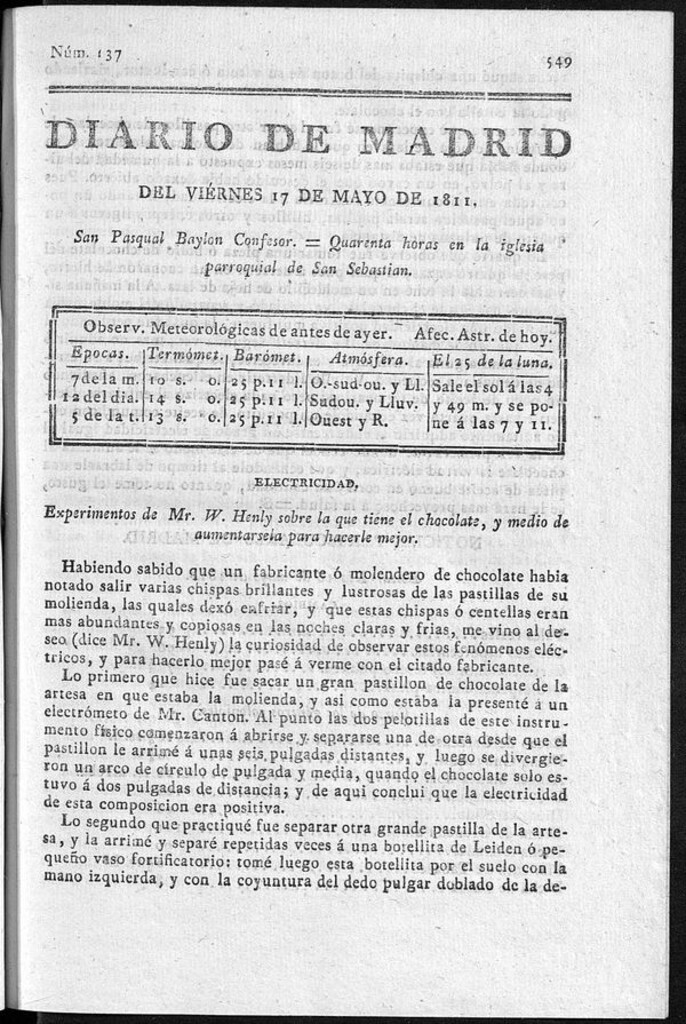 Miniatura de Diario de Madrid del viernes 17 de Mayo de 1811