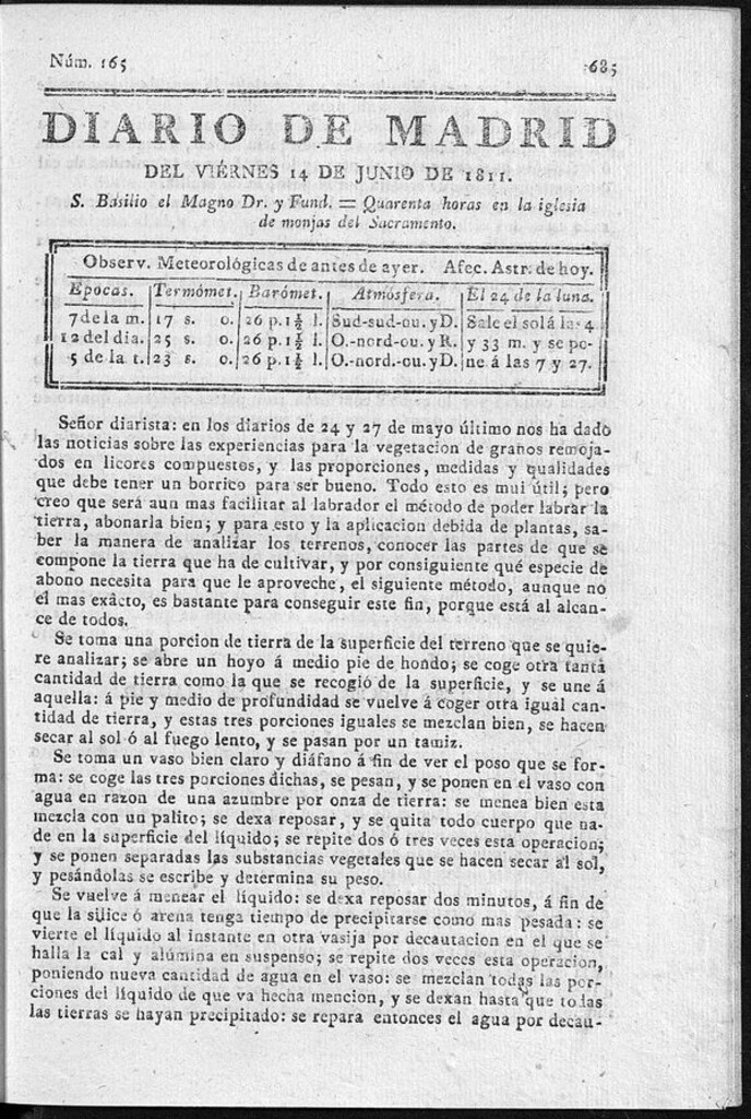 Miniatura de Diario de Madrid del viernes 14 de Junio de 1811