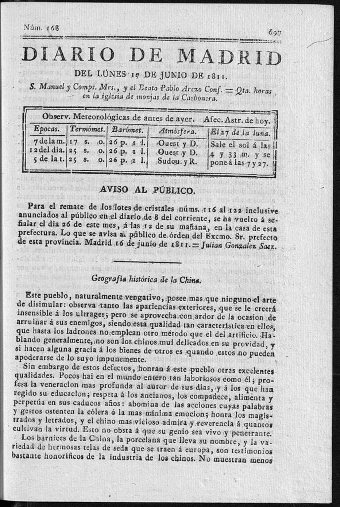 Miniatura de Diario de Madrid del lunes 17 de Junio de 1811