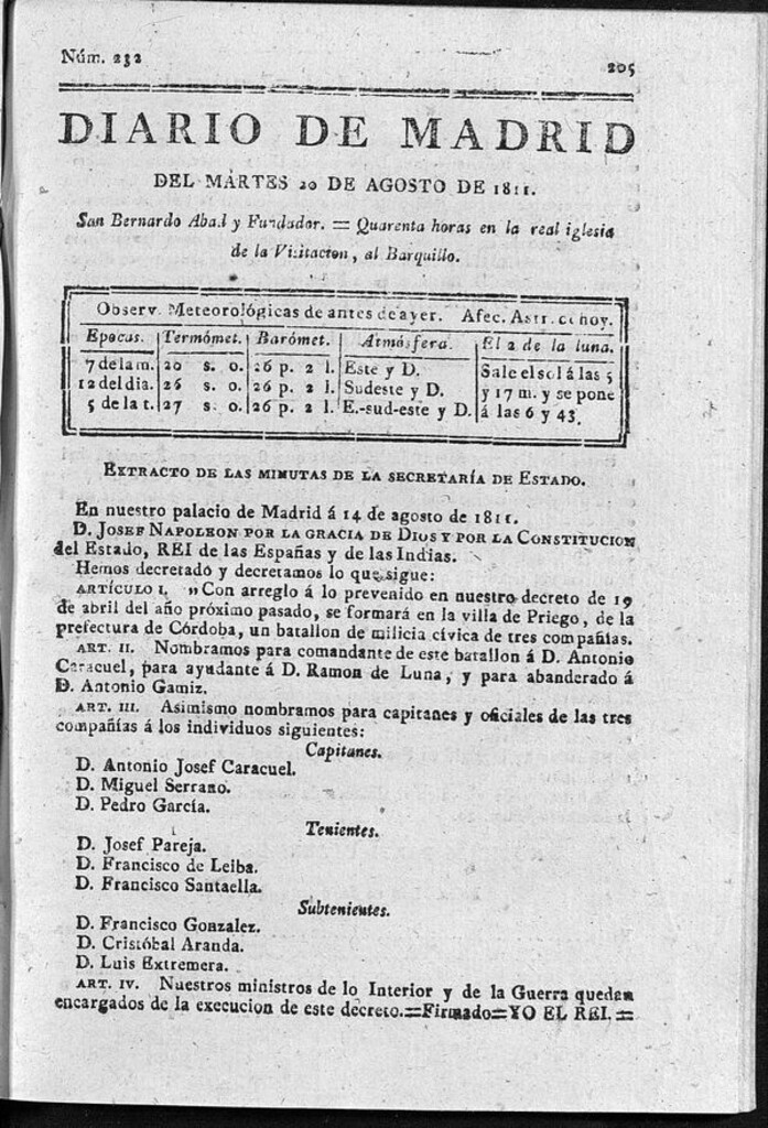 Miniatura de Diario de Madrid del martes 20 de Agosto de 1811