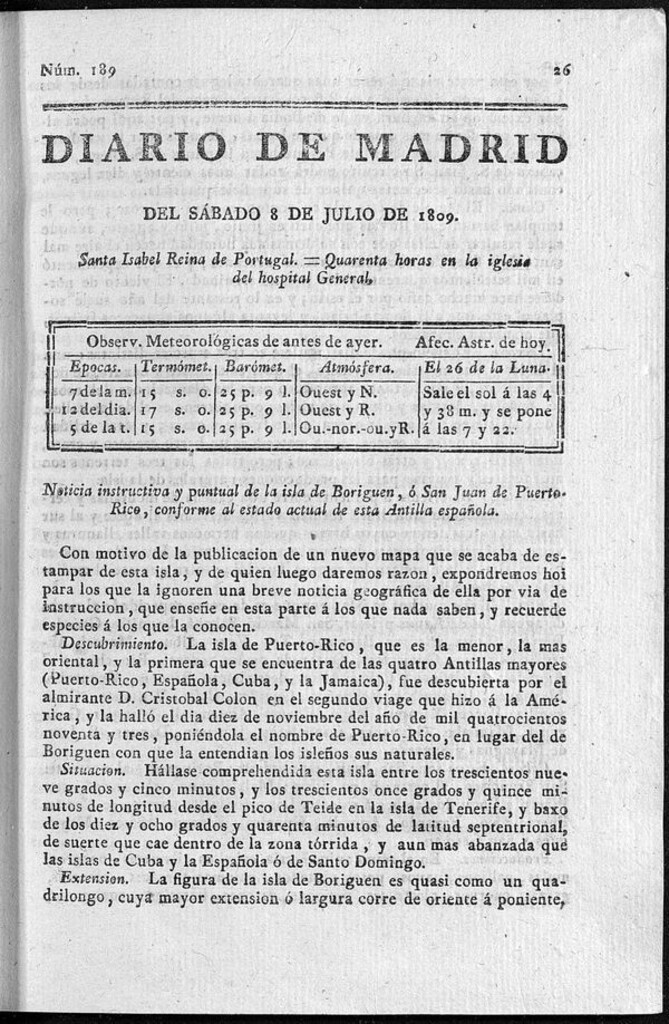 Miniatura de Diario de Madrid del sábado 8 de Julio de 1809