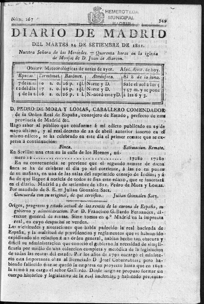 Miniatura de Diario de Madrid del martes 24 de Septiembre de 1811