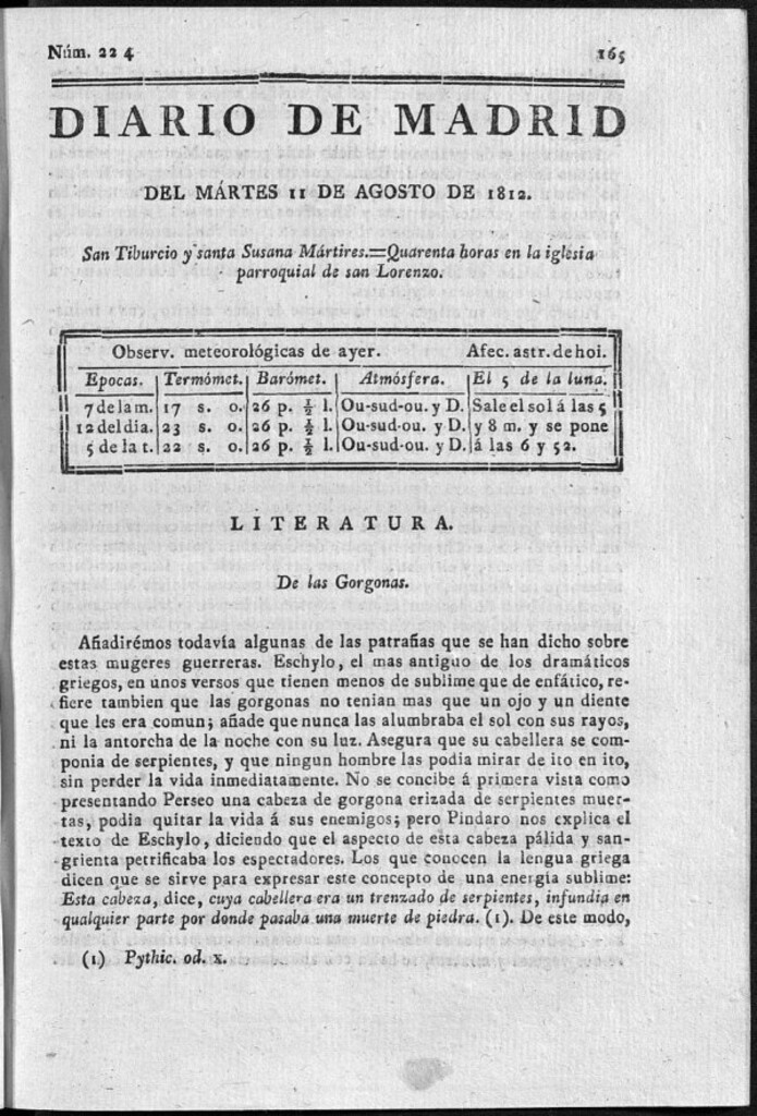 Miniatura de Diario de Madrid del martes 11 de Agosto de 1812