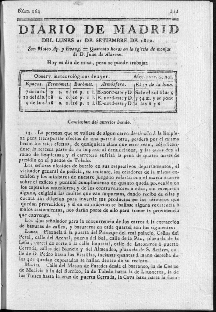 Miniatura de Diario de Madrid del lunes 21 de Septiembre de 1812