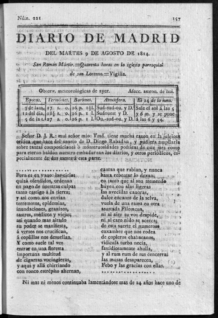 Miniatura de Diario de Madrid del martes 9 de Agosto de 1814