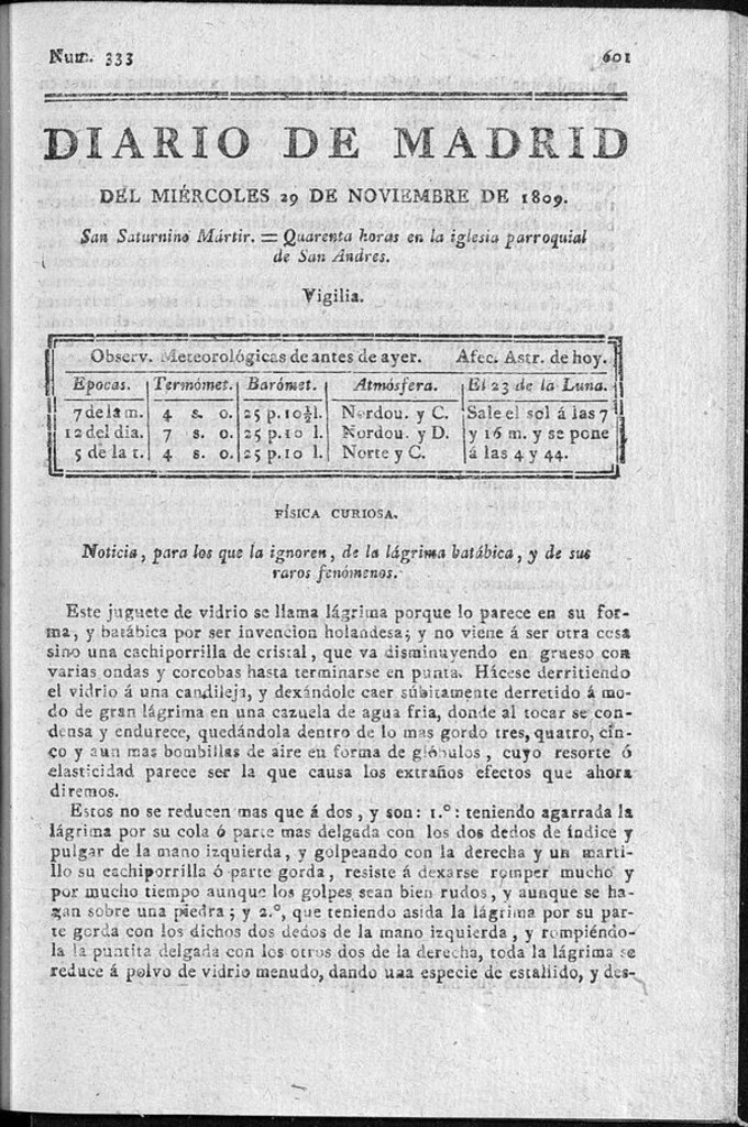 Miniatura de Diario de Madrid miércoles 29 de Noviembre de 1809